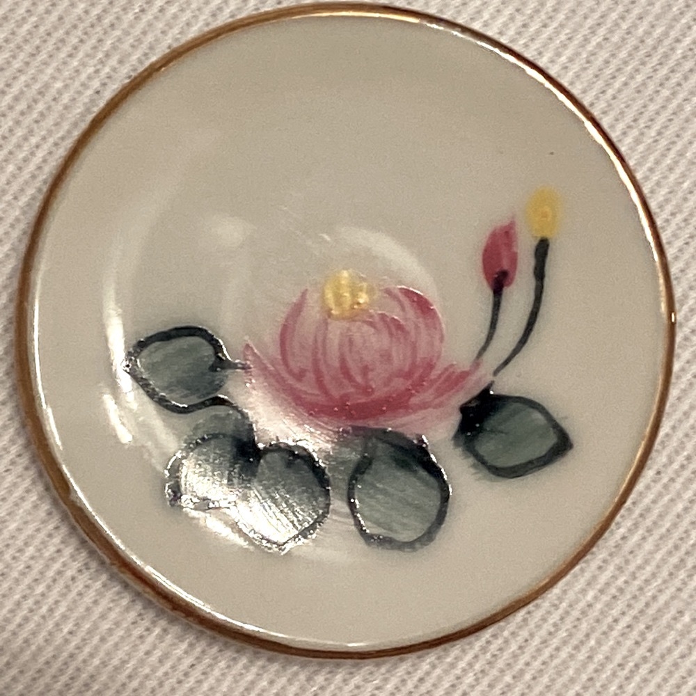 JULY Vintage Birth month Miniature tea cup and saucer with stand - Picture 5 of 11